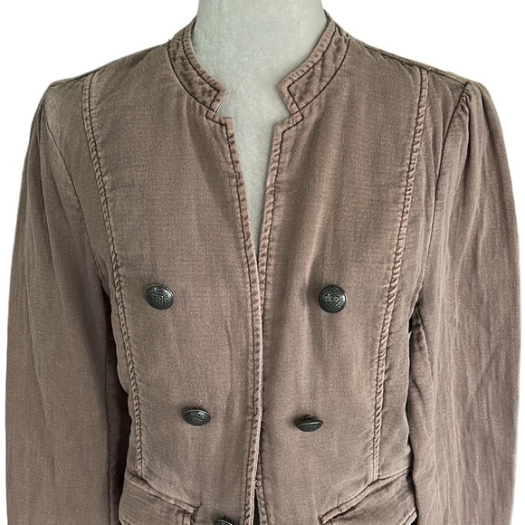 Free People Jagger Lace Up Sleeve Cotton Military Blazer Jacket - M - Picture 7 of 15